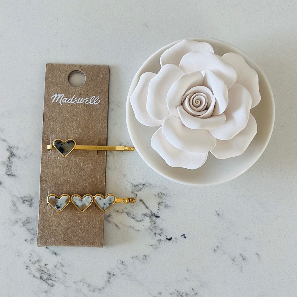 Madewell Two-Pack Stone Heart Hair Pins - Picture 6 of 12